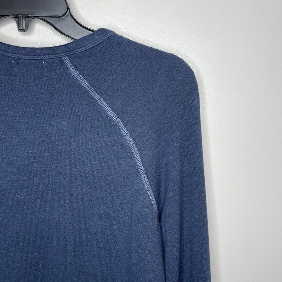 SUNDRY Womens SUN DAYS Sweatshirt Sz 2 Textured-Letters Navy Viscose-Blend - Picture 6 of 8
